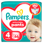 Sauskelnės-kelnaitės Pampers Active Baby Pants, 4 dydis, 66 vnt.