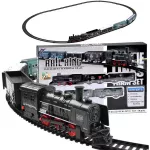 Žaislinis traukinys su bėgiais Rail King Intelligent Classical, juoda sp.