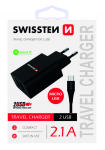 Telefono įkroviklis Swissten Premium Travel, Micro USB/2 x USB, 120 cm, juoda sp.