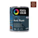 Emaliniai dažai, metalo konkstrukcijoms, apsaugant nuo korozijos Pentacolor Anti Rust, pusiau blizgus, 0.9 l, raudonmedžio