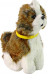 Žaislinis gyvūnas Lean Toys Dog Shitzu 12703, 17 cm, ruda sp./balta sp.