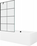 Vonia su sienele, laisvai pastatoma Mexen Cube, 170 cm x 80 cm x 39 cm, stačiakampis, balta