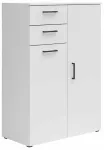 Komoda Black Red White MultiDo S588-KOM2D2S/80/110/40-BI, balta sp., 115 cm x 80 cm x 40 cm