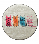 Vonios grindų kilimėlis Foutastic Baby Cats 359CHL4136, įvairių spalvų, 100 cm x 100 cm, &Oslash; 100 cm
