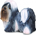 Žaislinė figūrėlė Collecta Shih Tzu 88195, 3 cm, balta sp./juoda sp.