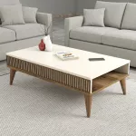 Kavos staliukas Kalune Design Milan, kreminė sp./rie&scaron;uto sp., 105 cm x 60 cm x 34.6 cm