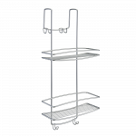 Pakabinama du&scaron;o durų lentynėlė Metaltex Onda, 26 cm x 58 cm x 20 cm, sidabro
