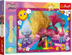 Dėlionė Trefl Trolls 3 Glitter, 34 cm x 48 cm, 100 vnt., rožinė sp.