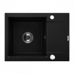 Virtuvinė plautuvė Invena Tesalia AZ-01-042-B, granitas, 59 cm x 44 cm x 16 cm, juoda sp.