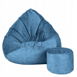 Sėdmai&scaron;is su pufu Sako Mega Premium Terra Velour XXL, mėlyna sp.