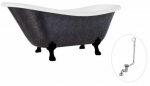 Vonia, laisvai pastatoma Besco Otylia Glam, 170 cm x 77 cm x 68.5 cm, ovalas, juoda sp./grafito sp.