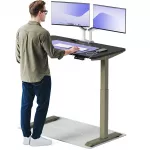Kompiuterio stalas reguliuojamo auk&scaron;čio Desktronic HomeOne, 120 cm x 60 cm, 119 cm, juoda sp./žalia sp.