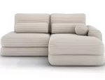 Kampinė sofa - lova Ripeli, balta sp., de&scaron;ininė, 175 x 217 cm x 96 cm