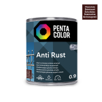 Emaliniai dažai, metalo konkstrukcijoms, apsaugant nuo korozijos Pentacolor Anti Rust, pusiau blizgus, 0.9 l, &scaron;okolado sp.