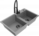 Plautuvė su virtuviniu mai&scaron;ytuvu Mexen Tomas Aster, granitas, 80 cm x 50 cm x 19 cm, pilka