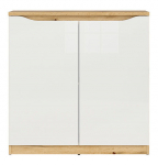 Komoda Nuis KOM2D, ąžuolo sp./balta sp., 91.5 cm x 39.5 cm x 90 cm