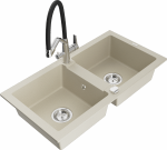 Plautuvė su virtuviniu mai&scaron;ytuvu Mexen Mario, derva/granitas, 82 cm x 43.6 cm x 16.1 cm, smėlio sp.