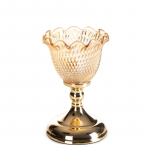 Žvakidė Luisa 01, stiklas/metalas, &Oslash; 13 cm, 21 cm, aukso sp.
