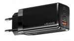 Adapteris Usams T33 Gan, juoda sp., 65 W