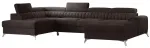 Kampinė sofa Lacante Velvetmat 22, tamsiai ruda sp., kairinė, 202 x 354 cm x 92 cm