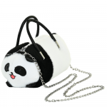 Pliu&scaron;inis žaislas, krep&scaron;ys panda Lean Toys, baltas/juodas, 10 cm