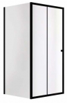 Du&scaron;o kabina Besco Duo Slide, stačiakampė, be padėklo, 100 cm x 90 cm x 195 cm, skaidri sp./juoda sp./grūdintas