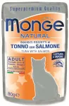 &Scaron;lapias kačių maistas Monge Natural Tuna With Salmon Adult, žuvis, 0.08 kg