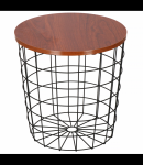 Kavos staliukas Springos CT0037, ruda sp./juoda sp., 39 cm x 39 cm x 40 cm
