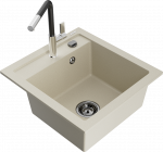 Plautuvė su virtuviniu mai&scaron;ytuvu Mexen Vito, granitas, 49 cm x 52 cm x 21 cm, smėlio sp.