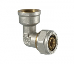 Užveržiama alkūnė TDM Brass 1070, 90 &deg;, 32mm x 1", žalvaris/nikelis