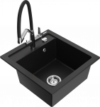 Plautuvė su virtuviniu mai&scaron;ytuvu Mexen Vito, granitas, 52 cm x 49 cm x 21 cm, juoda sp./chromo sp.