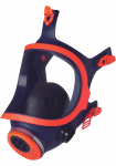 Respiratorius, su vožtuvu Climax 732-N, mėlyna/oranžinė