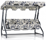 Lauko sūpynės Kalune Design Ruta 4, juoda sp./rusva sp., 110 cm x 200 cm x 165 cm