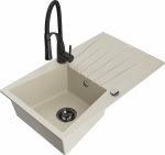 Plautuvė su virtuviniu mai&scaron;ytuvu Mexen Cesar, granitas, 77.5 cm x 47 cm x 20 cm, beige+black sp.