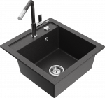 Plautuvė su virtuviniu mai&scaron;ytuvu Mexen Vito, granitas, 49 cm x 52 cm x 21 cm, chromo sp./juoda sp.