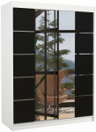Spinta ADRK Nordic, balta sp./juoda sp., 58 cm x 150 cm x 200 cm, su veidrodžiu