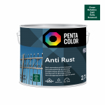 Emaliniai dažai, metalo konkstrukcijoms, apsaugant nuo korozijos Pentacolor Anti Rust, pusiau blizgus, 2.7 l, žalia
