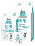 Sausas &scaron;unų maistas Brit Mini Light For Sterilized Rabbit & Salmon, žuvis, 7 kg