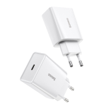 Adapteris Baseus CCFS-SN02, USB Type C, balta sp., 20 W