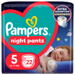 Sauskelnės nakčiai Pampers Night Pants, 5 dydis, 12 - 17 kg, 22 vnt.