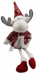 Kalėdinė dekoracija, &bdquo;Elnias&ldquo; 7.1.23253, 55 cm, balta/raudona