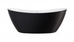 Vonia, laisvai pastatoma Besco Ayla Black&White Matt, 170 cm x 80 cm x 68 cm, ovalas, balta sp./juoda sp.