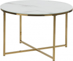 Kavos staliukas Beliani Quincy, aukso sp./balta sp., 70 cm x 70 cm x 45 cm