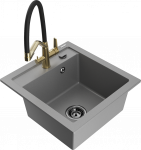 Plautuvė su virtuviniu mai&scaron;ytuvu Mexen Vito, derva/granitas, 49 cm x 52 cm x 21 cm, pilka sp.