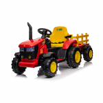 Vaiki&scaron;kas elektrinis traktorius su priekaba Hatis, raudona sp./geltona sp.