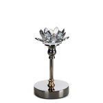 Žvakidė Dalia, kri&scaron;tolas/metalas, &Oslash; 12 cm, 19 cm, juoda sp.
