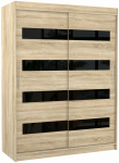Spinta ADRK Karen, juoda sp./sonoma ąžuolo sp., 58 cm x 150 cm x 200 cm
