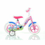 Vaiki&scaron;kas dviratukas su papildomais ratukais, vaikų Dino Bikes Peppa Pig 108L-PGS, mėlyna sp./rožinė sp., 10"