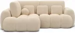 Kampinė sofa - lova Cozion Kendell 18, smėlio sp., kairinė, 165 x 267 cm x 105 cm