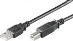 Kabelis MicroConnect USB 2.0 A to B USB Type A Male (vyri&scaron;ka), USB Type B Male (vyri&scaron;ka), 0.1 m, juoda
